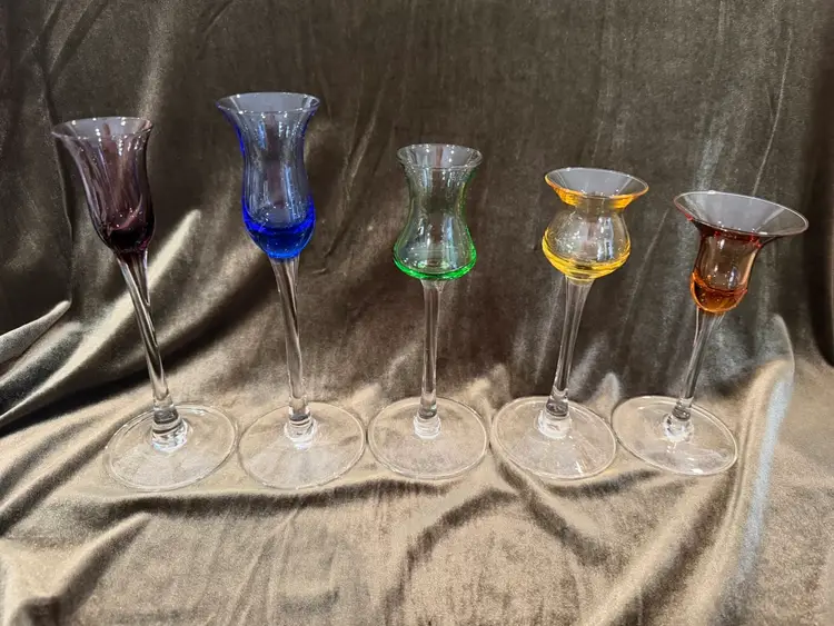 Beautiful Lenox Assorted Color Gems Candlesticks, Set of 5