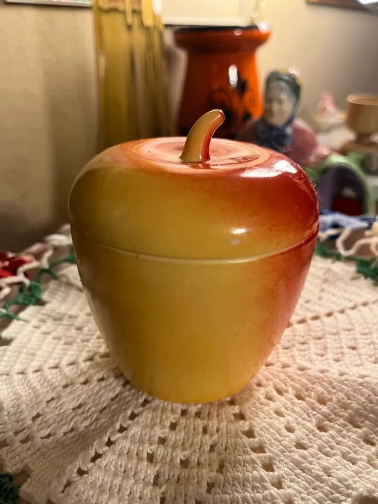 VINTAGE HAZEL ATLAS MILK GLASS APPLE JAM