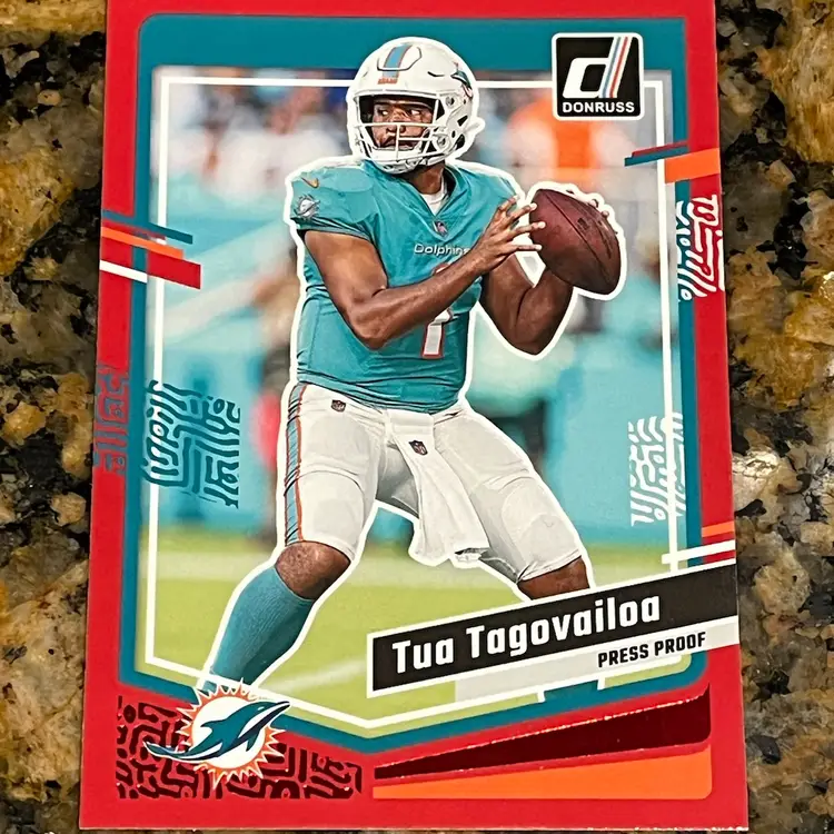 2023 Panini Donruss - Red Press Proof SP Tua Tagovailoa - Miami Dolphins