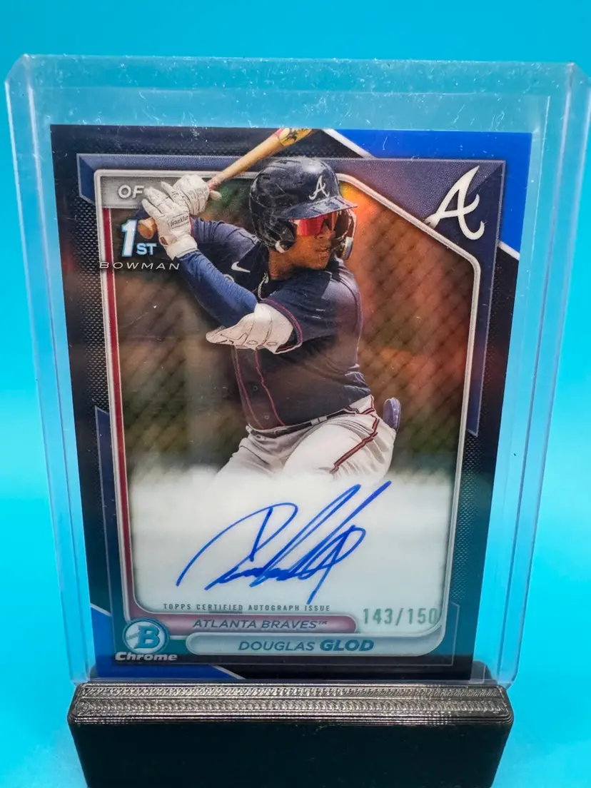 Douglas Glod 1st Bowman Chrome Blue Refractor Auto /150 Atlanta Braves