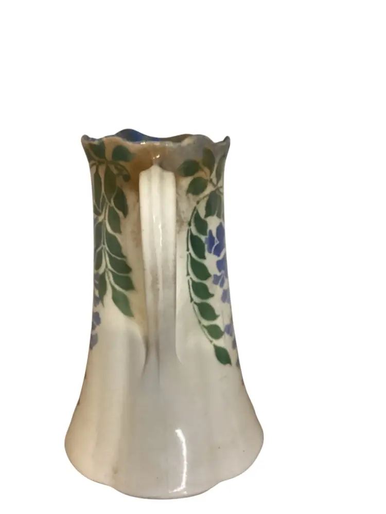 Antique K&G Luneville Bluebell Flowers And Leafs 10” Tall Pitcher Rare