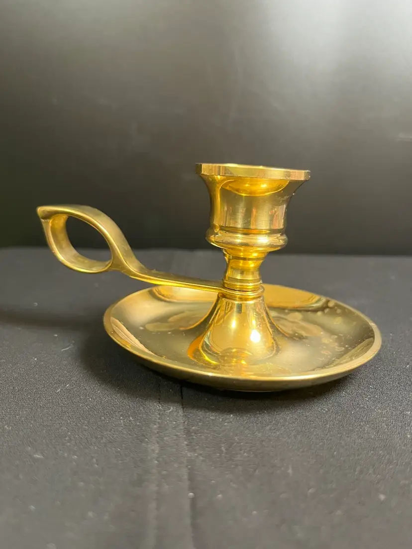 "The Creative Circle"-Brass Candle Stick with Handle-Lot 56