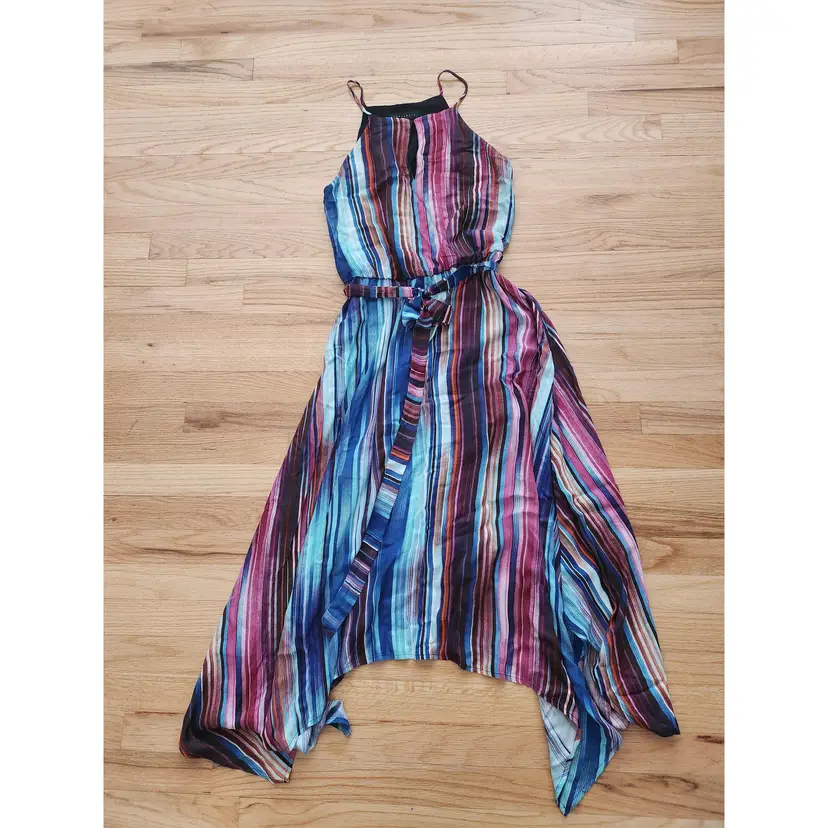 Sanctuary Striped Belted Handkerchief dress sz S