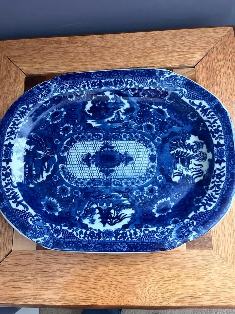 Victoria Ware Blue flow ironstone