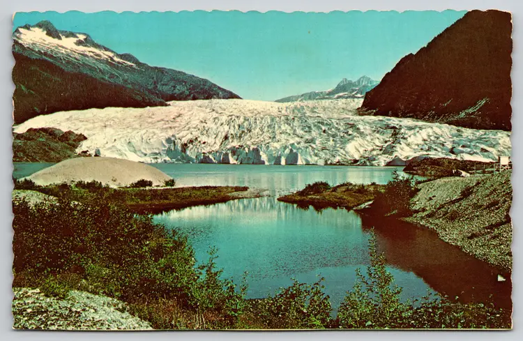 Postcard Mendenhall Glacier near Juneau Alaska National Park Centennial Cancel
