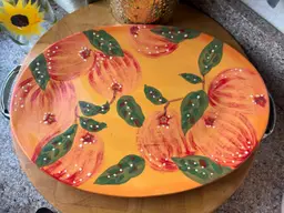 Orangella BIA Cordon Bleu Apple/Fruit Serving Platter Hand Painted Platter