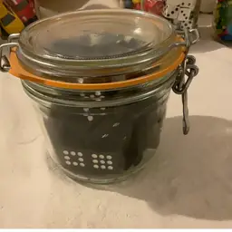 Hermetic Jar Wood Black Dominos