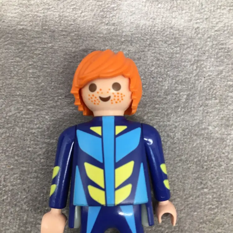 Playmobil Racer Male Figure w/Red Orange Hair & Freckles w/Trophy