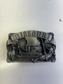 Vintage Siskiyou  Pewter Missouri Belt Buckle Ship