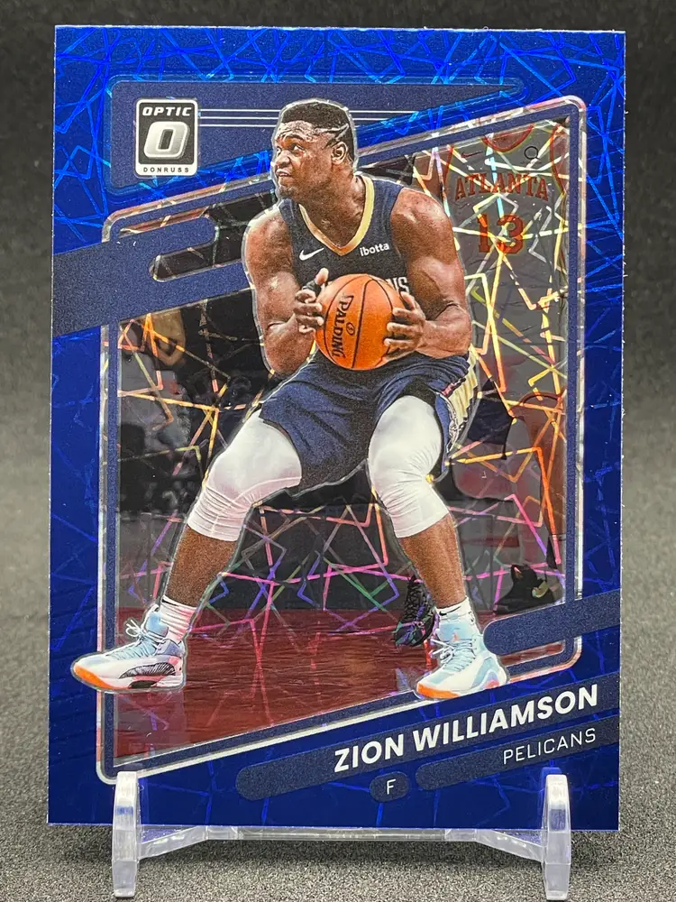 2021-22 Donruss Optic Basketball - Zion Williamson Blue Lazer Prizm #95
