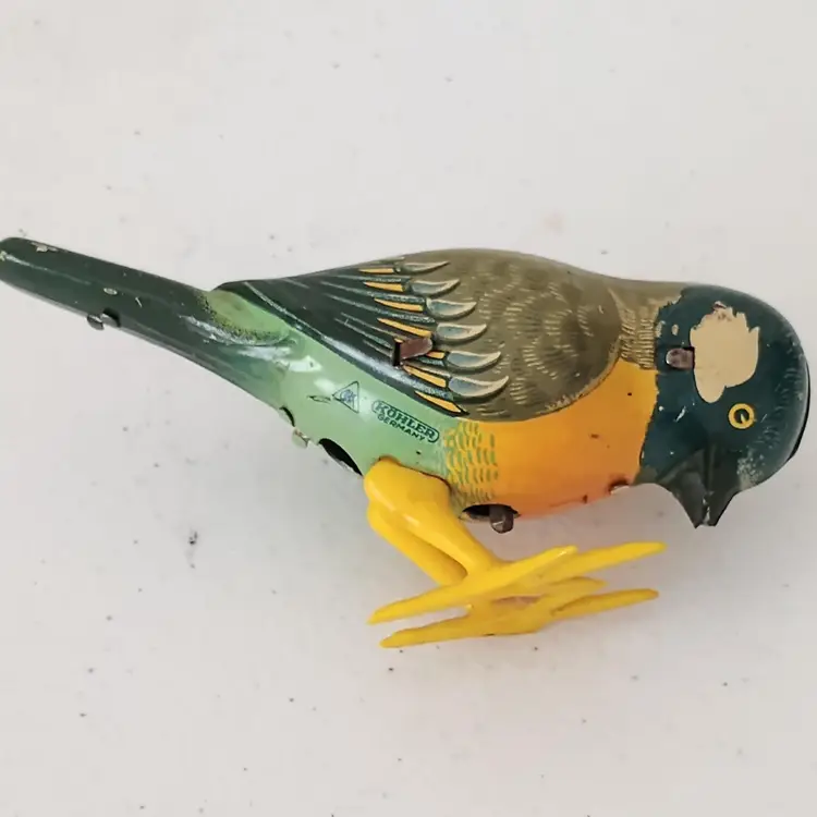 Vintage Kohler Germany Tin Litho Wind Up Bird Pecking NO KEY READ