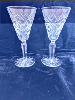 Waterford Crystal "Tyrone (Cut) " 5 3/8 inches Sherry/Wine glasses, set of 2