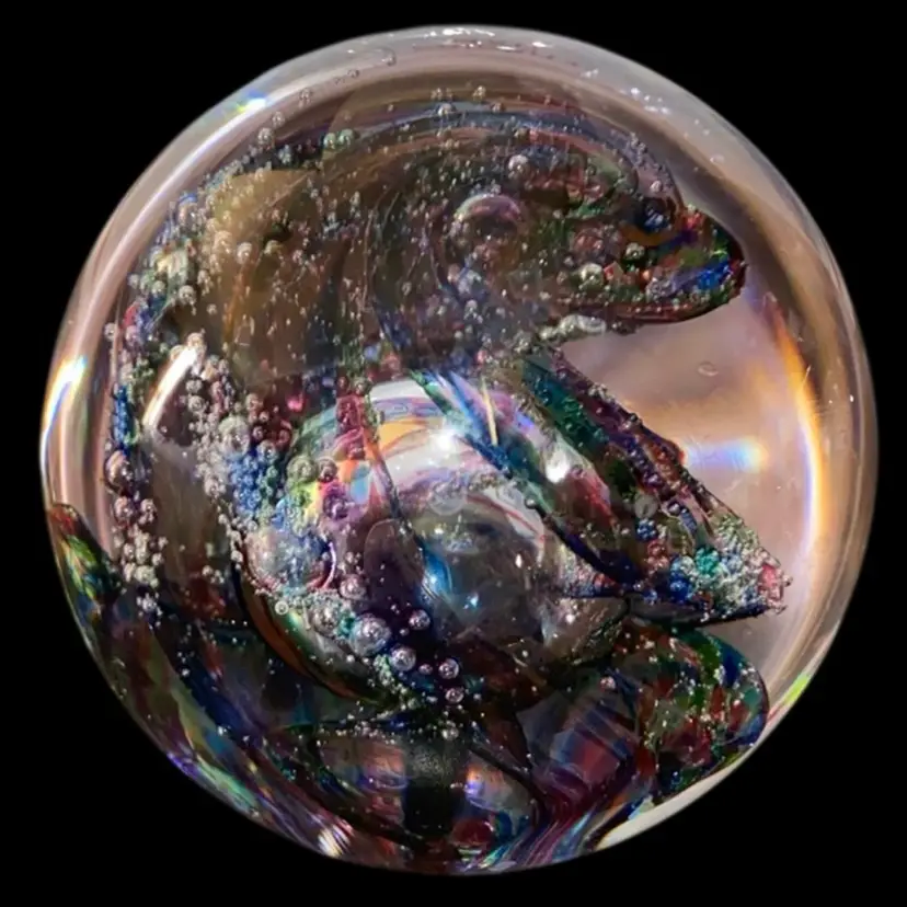 #01 - Vintage Selkirk Glass Scotland Paperweight - Multi-colored