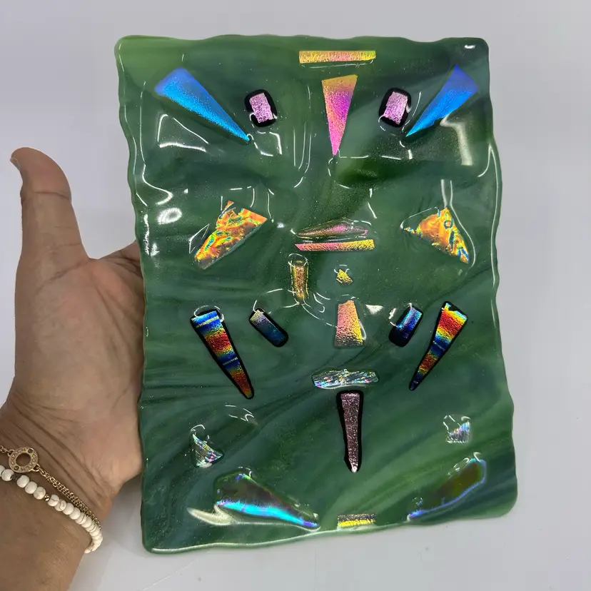 Fused Dichroic Glass Wall Hanging