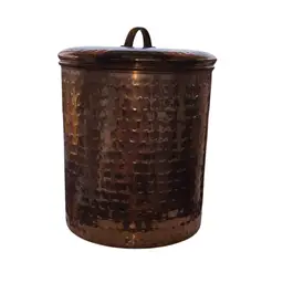 Hammered Copper Plated Canister Large