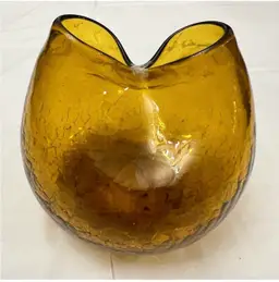 1980's Vintage Rainbow Splattered Art
Pinched Vase,