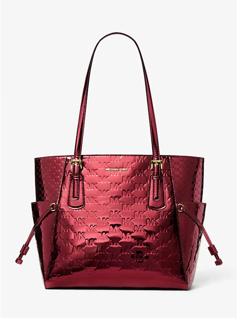 Michael Kors Voyager Large Metallic Logo Debossed Tote Bag NIP