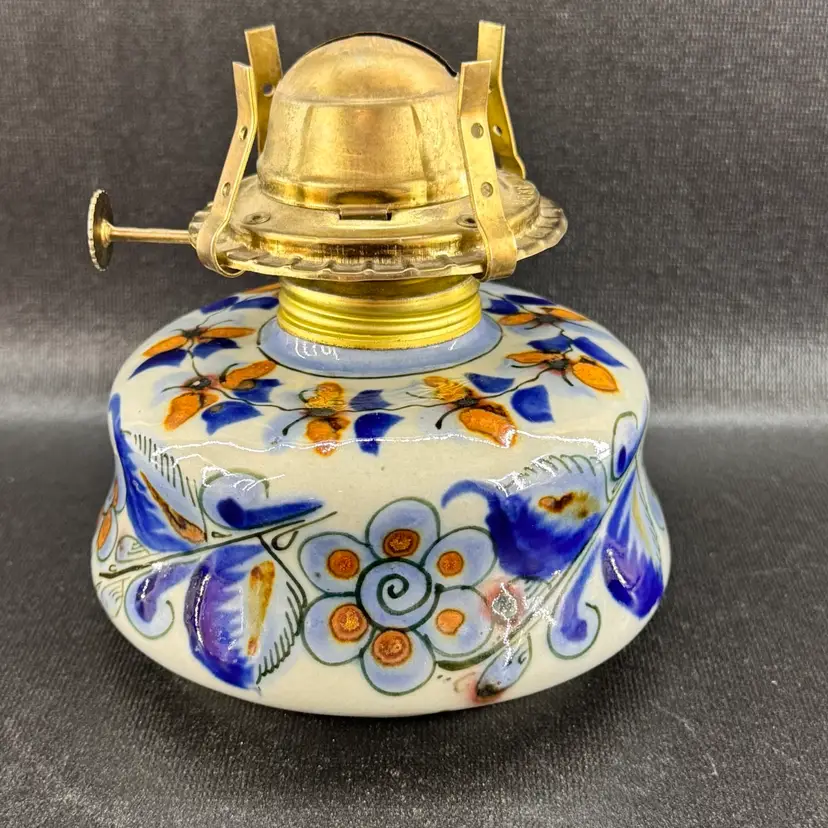 Vintage Ken Edwards El Palomar Pottery Hurricane Oil Lamp Base Made In Mexico