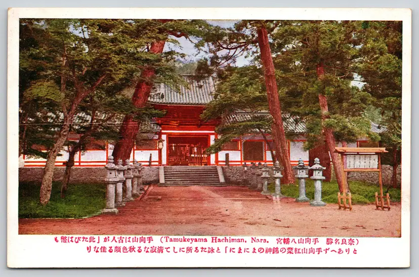 Postcard Tamukeyama Hachimangu Shrine Nara Japan - 9706