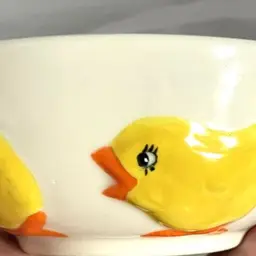 Vintage Hand Painted Baby Chic Ceramic Bowl.  Spring!  Easter! So Sweet!!!!