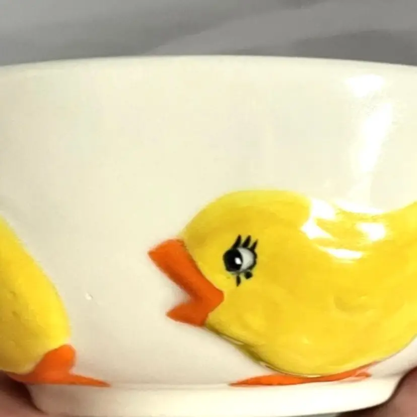 Vintage Hand Painted Baby Chic Ceramic Bowl.  Spring!  Easter! So Sweet!!!!