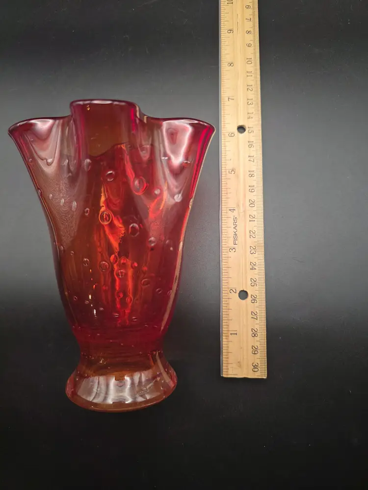 Handblown Amberina Bud Vase