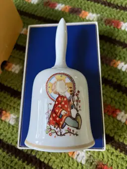 1975 Schmid Porcelain Christmas Bell “Christmas Child” Berta Hummel West Germany