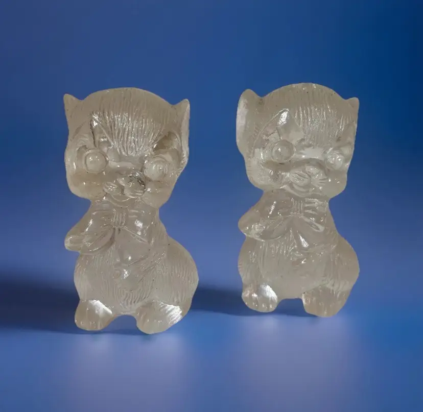 Vintage Salt And Pepper Shakers Anthropomorphic Mice Acrylic Shakers