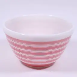 Vintage PYREX 401 Pink Rainbow Stripes 1½ Pint Glass Nesting MIXING BOWL