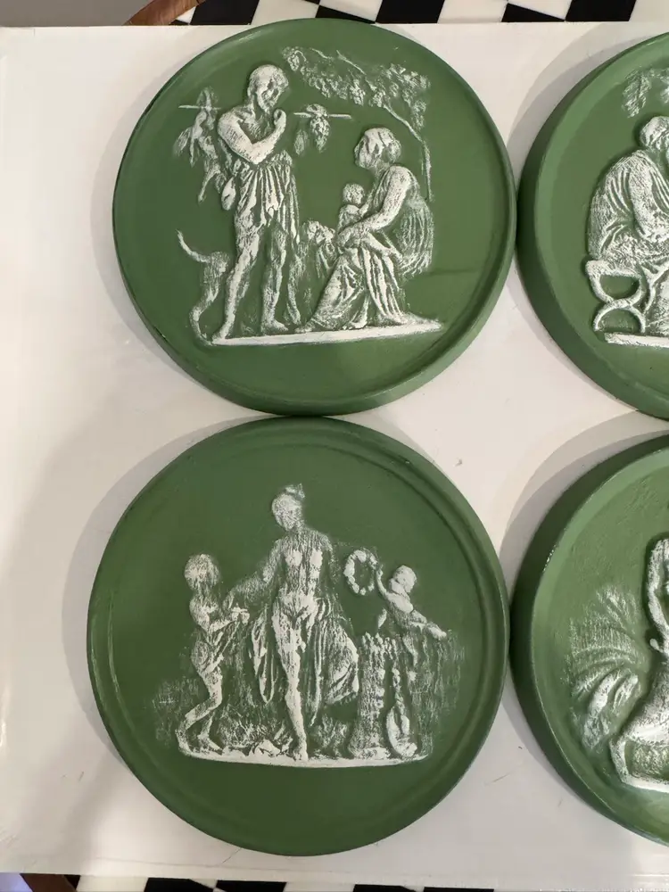 Vintage Hand Painted Ceramic Plaques