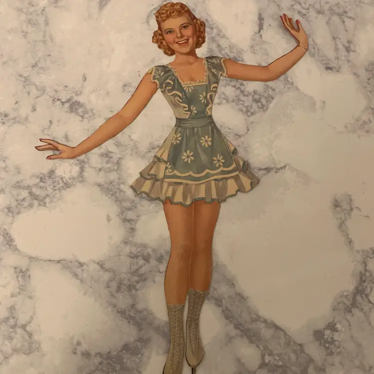1940's Sonja Henie Paperdoll Ice Skater Actor 12 Outfits Plus Accessories