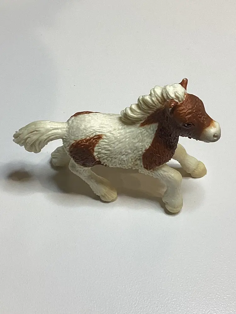 Schleich SHETLAND FOAL Brown and White Pony figure Retired 13608