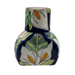 028. Talevera Mexican Pottery Tumble Up 7” x 5.75” x 3.5”