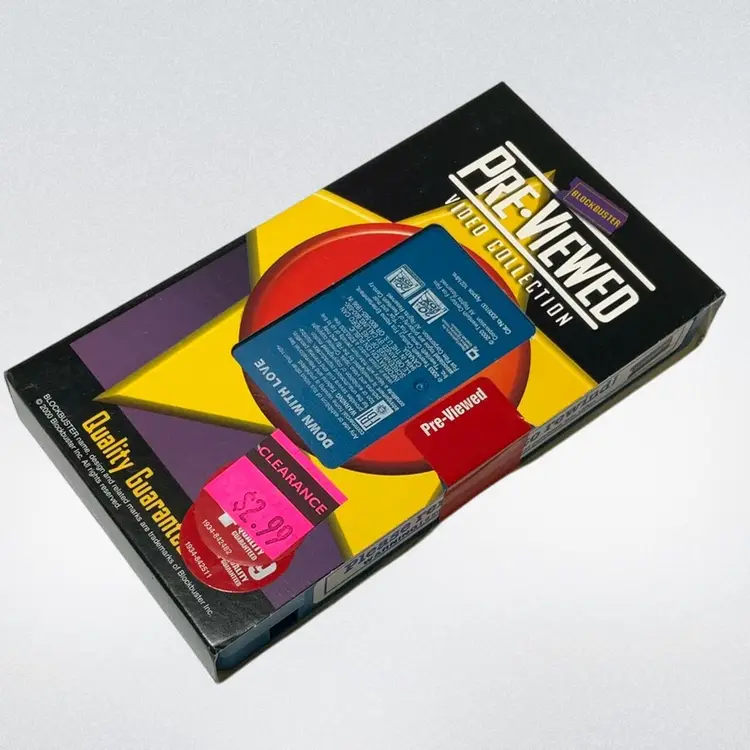 Blockbuster Video Case & VHS - Down With Love Pre-Viewed Blockbuster Original Seal