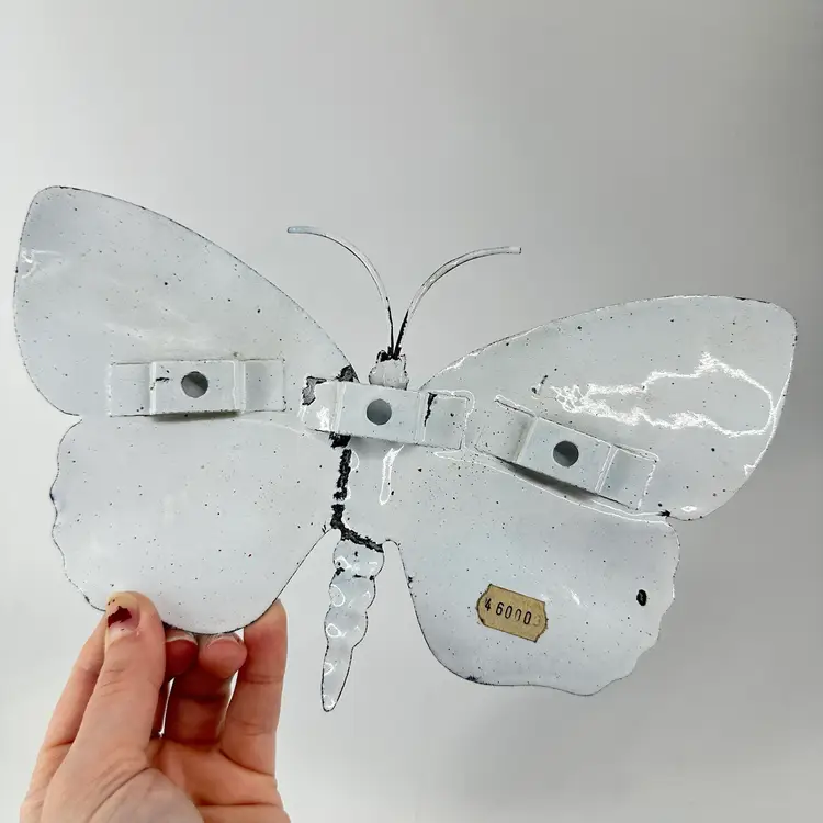 Enamel On Metal Butterfly Wall Art AS IS