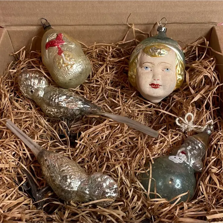 Antique German Glass Christmas Ornaments
