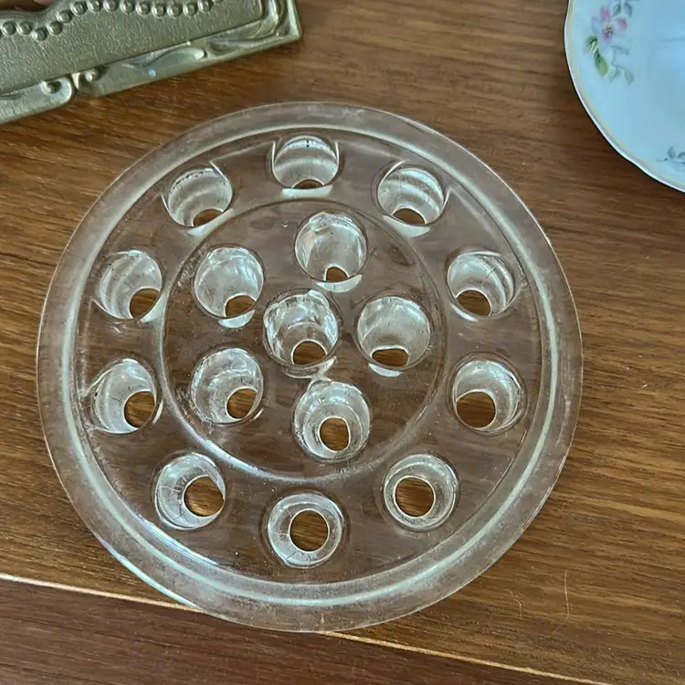 Vintage Clear Glass Flower Frog