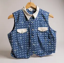 ANGEL RANCH 100% COTTON HORSE PRINT BUTTON UP TOP SIZE L