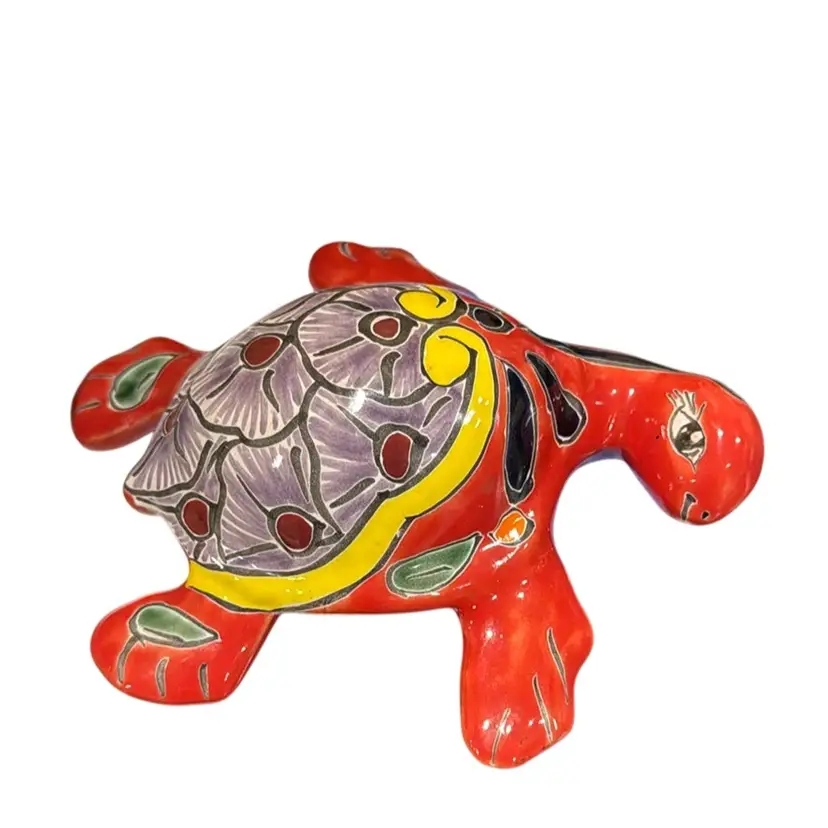 Talavera Early Castillo Piece - Colorful Sea Turtle Tortoise - Signed