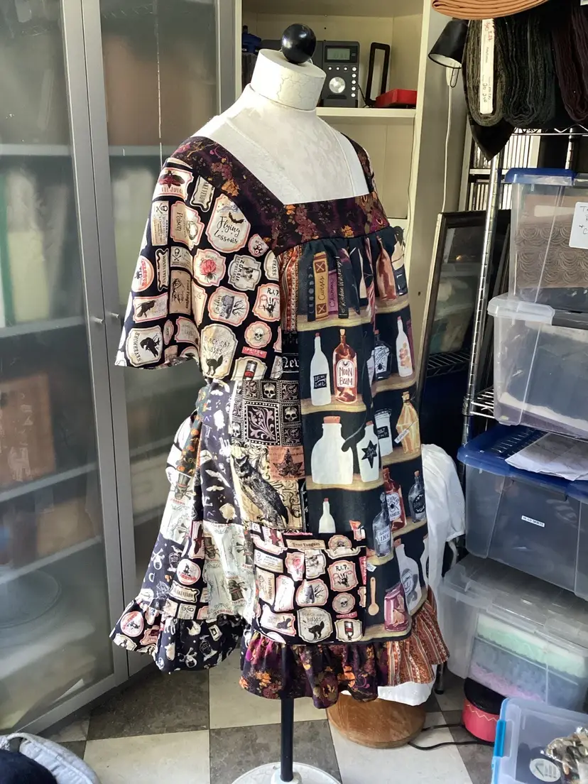 Apothecary Cabinet Hand Made Tea Towel Tunic