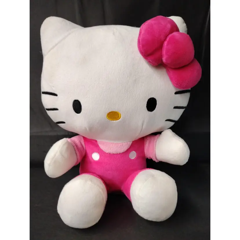 Hello Kitty Plush Stuffed Animal 10” Large 2023 Pink Bow Suspenders
