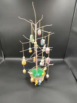 Vtg Easter Tree With Ornaments