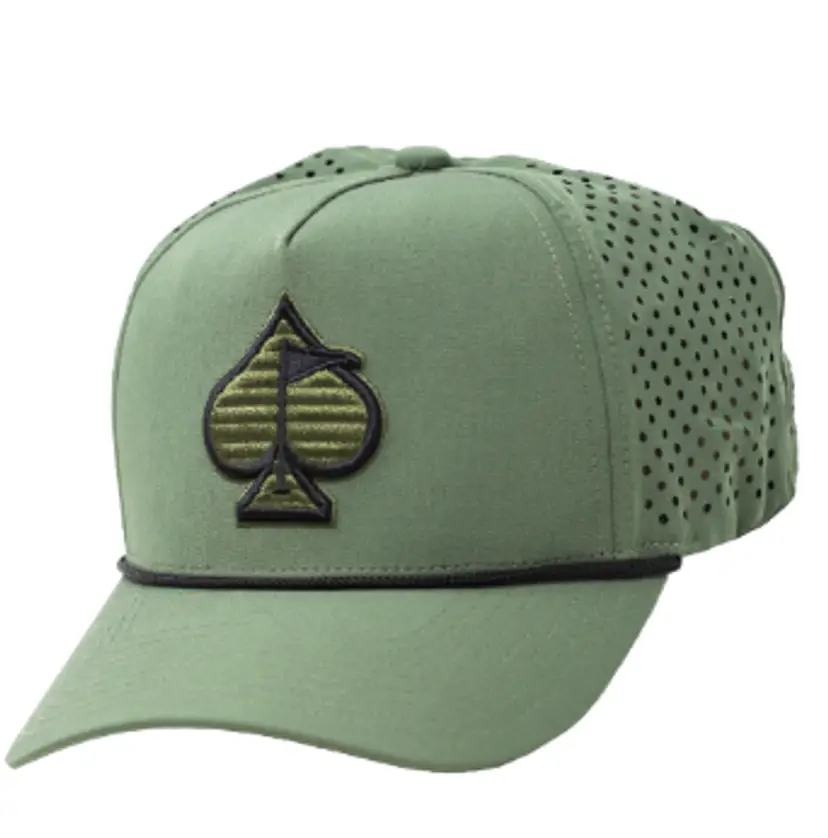 Pins and Aces PERFORATED ROPE HAT - OLIVE