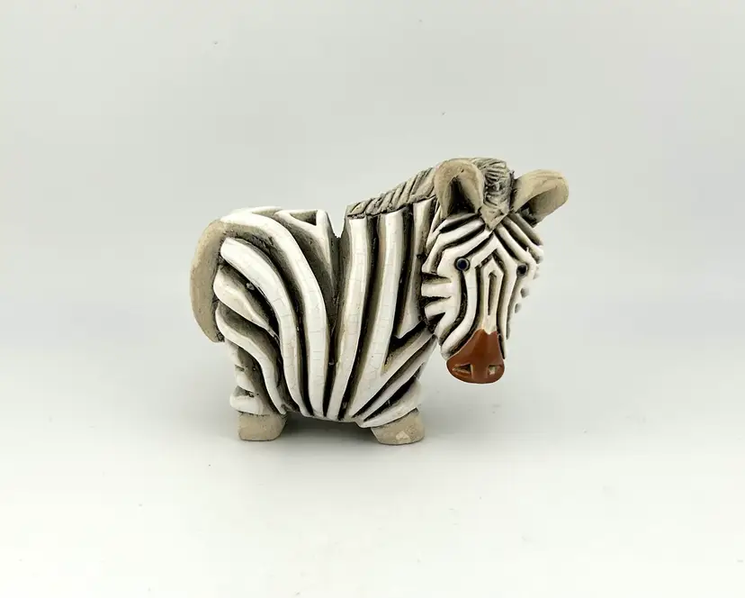 Vintage Artesania Rinconada Pottery Zebra 1.75”x 3.25”x 3”