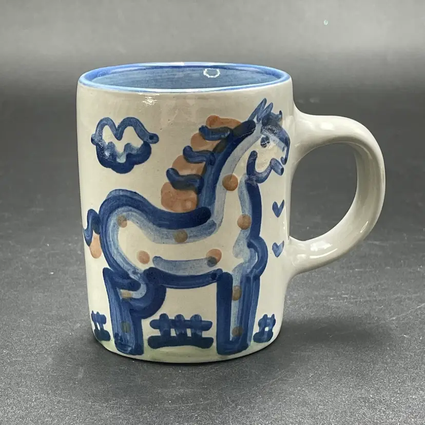 M.A. Hadley Pottery The End Mug Horse Farm Countryside VTG Drinkware Handmade