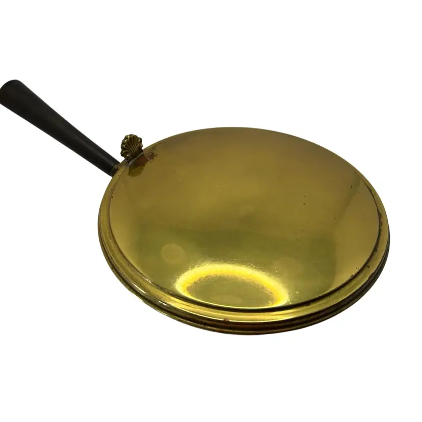 Vintage Frank Hawker LTD Made In England Crafton Brass With Wooden Handle Silent Butler 12x7 1/2x 1 1/2 Some Wear See Pictures Married With Straw Like Brush