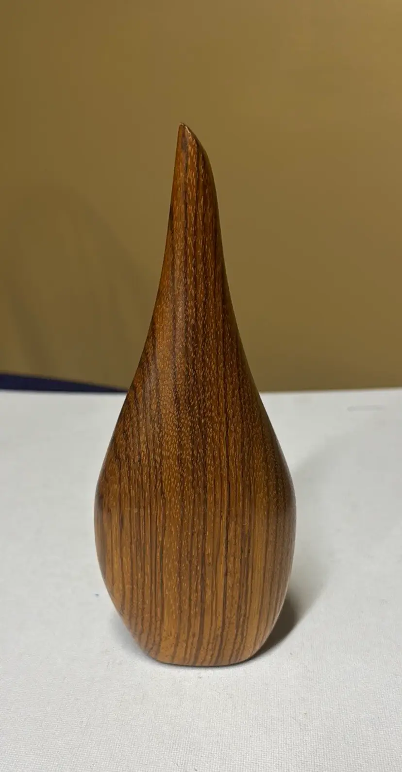 Zebra Wood Teardrop Bud Vase 7.5” tall