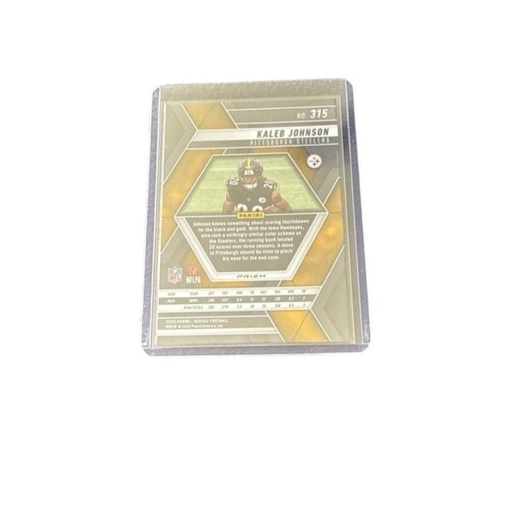 2025 Panini Mosaic Kaleb Johnson Rookie Silver Parallel Base Card! Pittsburgh Steelers