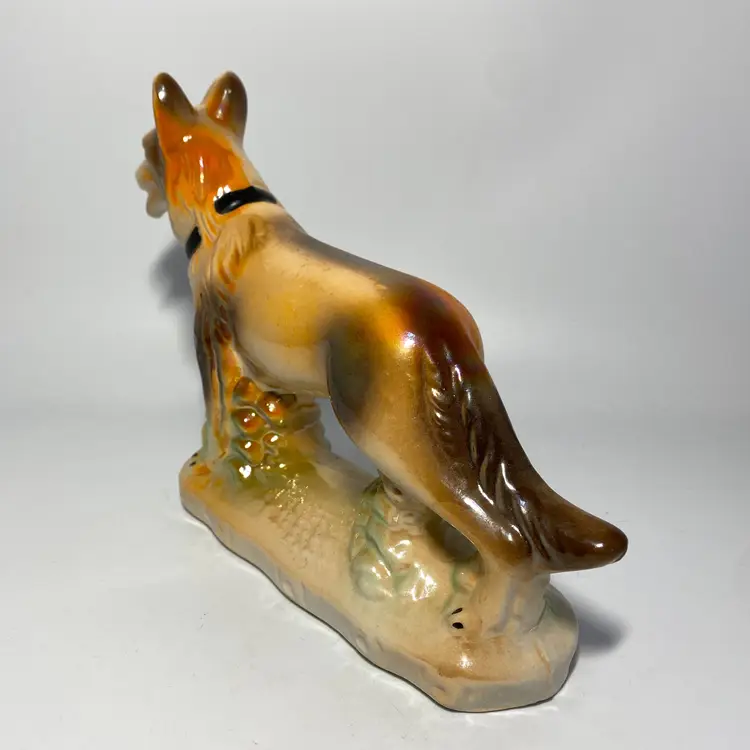Vintage Ceramic German Sheperd Dog Figurine 'Made in Brazil' 8.50" L