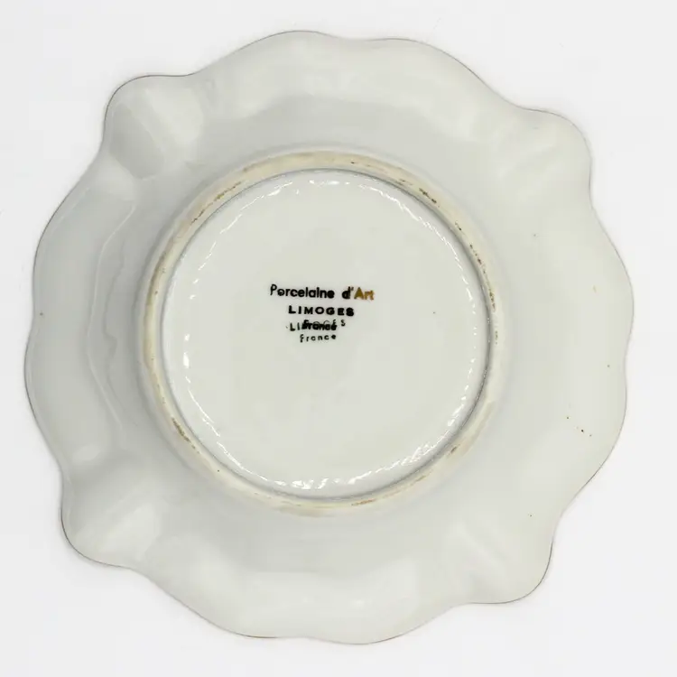 Vintage Limoges Porcelain Bird Ashtray French Decor Vanity Trinket Dish Scallop